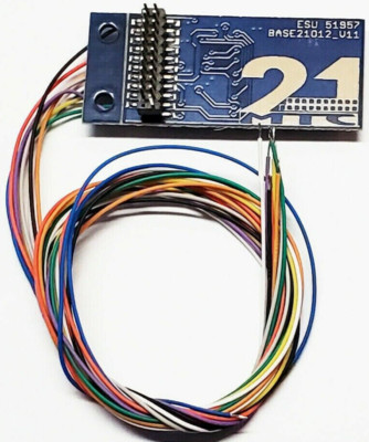 ESU 51957 ~ 21 Pin 21MTC Adapter Board 3 ~ 200mm Wires & Amplifier ~ 8 Outputs