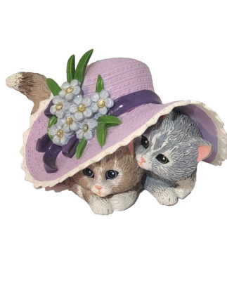 Kayomi Harai 'Love NEVER Fur-gets'  Collection Cats Hat Floral Figurine 