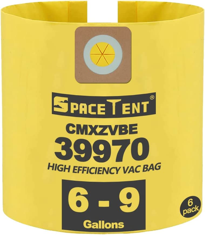 Spacetent 6 Pack 39970 Shop Vac Bags for CRAFTSMAN 6 and 9 Gallon Wet/Dry Vacs,