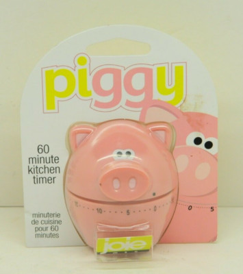 Piggy 60 Minute Kitchen Timer by Joie - Pink Piggy - Manual Turn - New