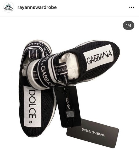 dolce and gabbana kids/toddler slip on black and white