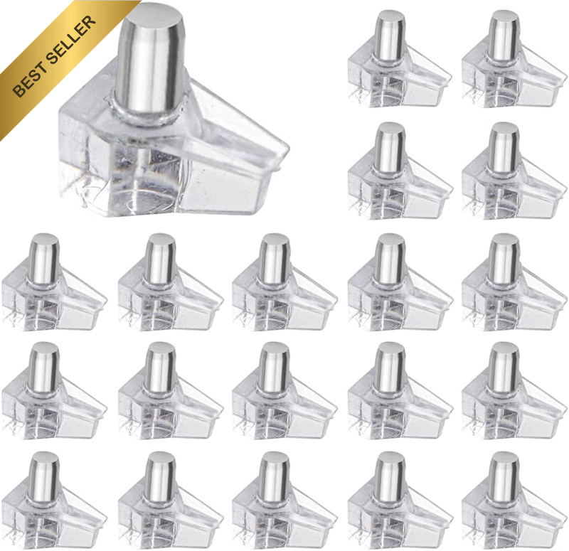 100Pcs 5 Mm/0.2Inch Clear Shelf Pegs, Shelf Support Holder Pins, Plastic Bookcas