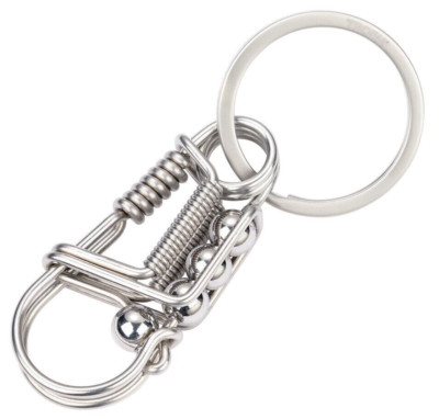 TROIKA DRAHTZIEHER Schlüsselanhänger 316 Edelstahl Karabiner Federfunktion