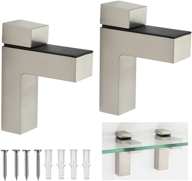 Glass Clamp, Adjustable Wood/Glass Shelf Bracket Wall Mount,
