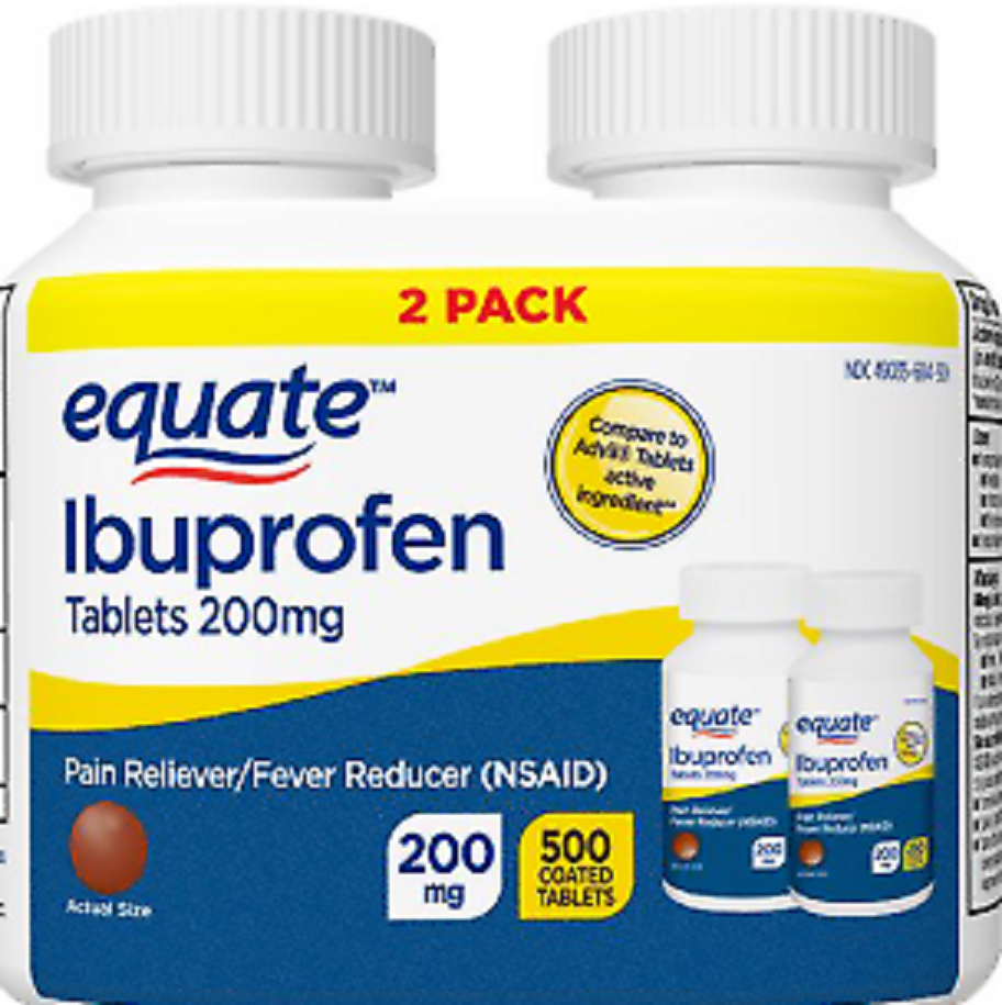 EQUATE IBUPROFEN TABLETS 200mg PAIN RELIEVER/FEVER REDUCER (NSAID