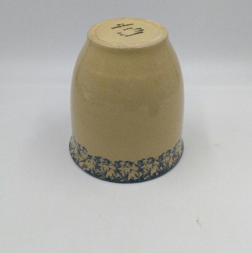 Robinson Ransbottom 1 Qt Jar Crock Tan Blue Spongeware Rim Wheat RRP CO