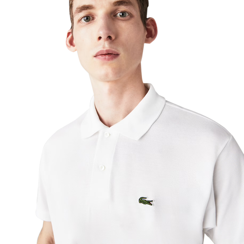 Мужская рубашка-поло Lacoste белого цвета классического кроя — 3XL