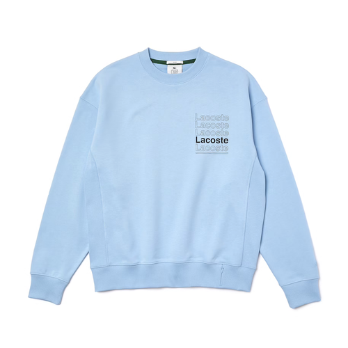 

Мужская флисовая толстовка Lacoste светло-синего цвета L!VE свободного кроя с круглым вырезом и принтом, Light blue