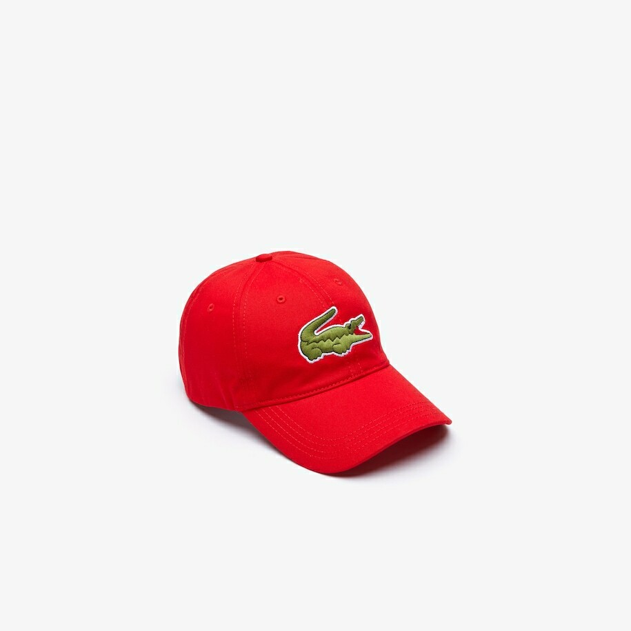 

Мужская хлопковая кепка большого размера Lacoste из крокодиловой кожи NEW AUTHENTIC Red RK4711 51 240, Красный