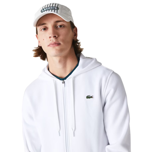 

Мужская белая/белая спортивная легкая худи из двух материалов Lacoste, White/white