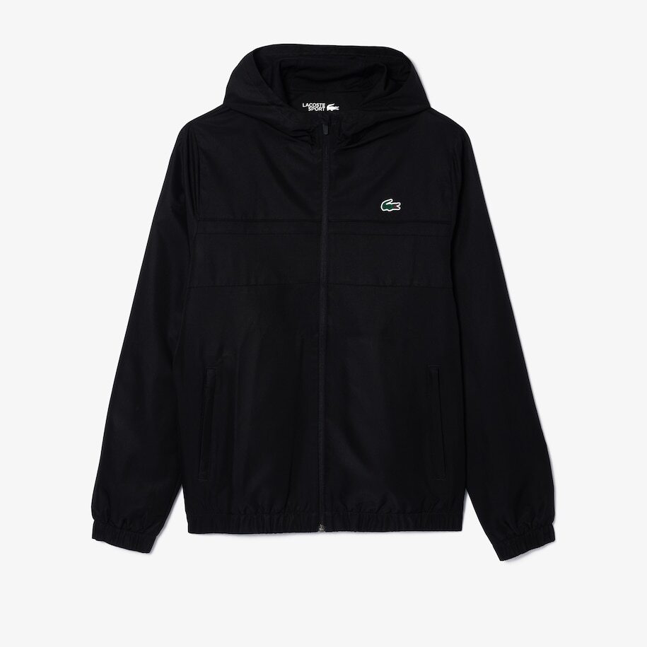 LACOSTE SPORT ブラックジャケット US S/M Lacoste Zipped Hooded Sport Jacket in Black BH3466-51 8VM | eBay