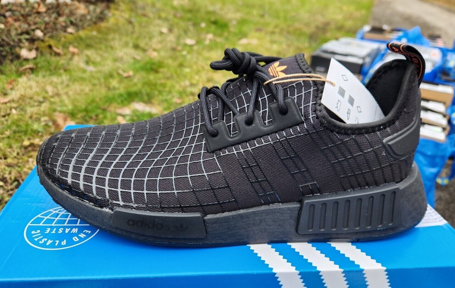 Adidas NMD R1 Web Boost Men's Originals Sneakers Triple Adidas NMD R1 Web Boost Men's Originals Sneakers Triple