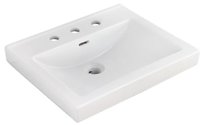 American Imaginations 21.5x17.75'' Ceramic Top In White Color For 8'' o.c. Faucet