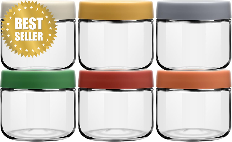 10Oz（300Ml) Glass Jars with Lids 1 Cup Small Food Containers for Chia Pudding Ja