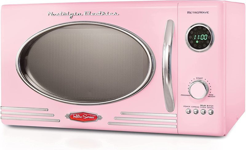 Retro Countertop Microwave Oven - Large 800-Watt - 0.9 Cu Ft - 12 Pre-Programmed
