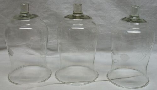 HOME INTERIORS / HOMCO VOTIVE CUPS - 3 TALL CLEAR ETCHED FLORAL VOTIVE CUPS