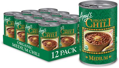 Amy's Organic Chili, Vegan Medium Chili, Gluten Free, Made With Red Beans 12 can