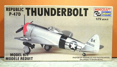 1/72 MINICRAFT HASEGAWA P-47D THUNDERBOLT MODEL KIT # 1162
