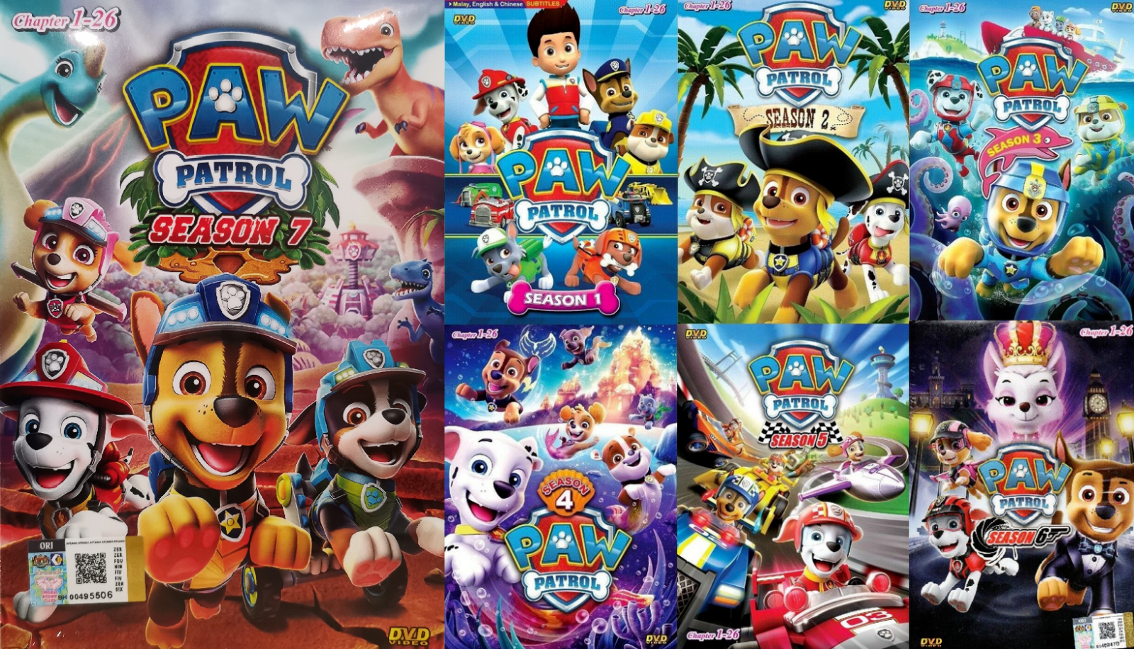 DVD PAW PATROL Complete Series Season 1 to 7 (VOL. 1-182 End) All Region  EXPRESS