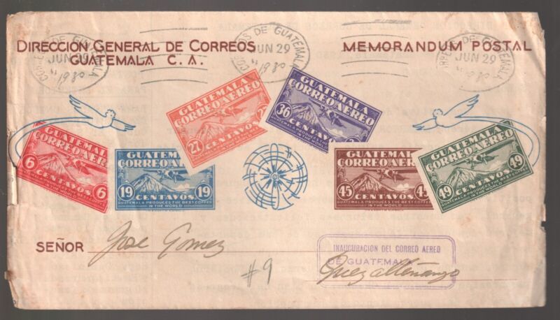 !929 GUATEMALA  airmail cover with defects see scans
