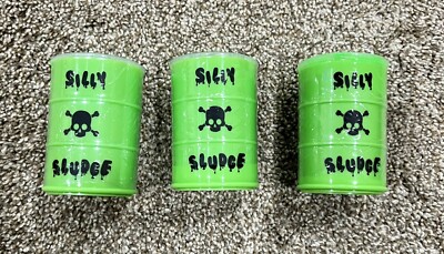 Lot 3 Silly Sludge Slime 4.23oz TOXIC GREEN 1/10 Scale Barrel Drum JARU Mad Lab