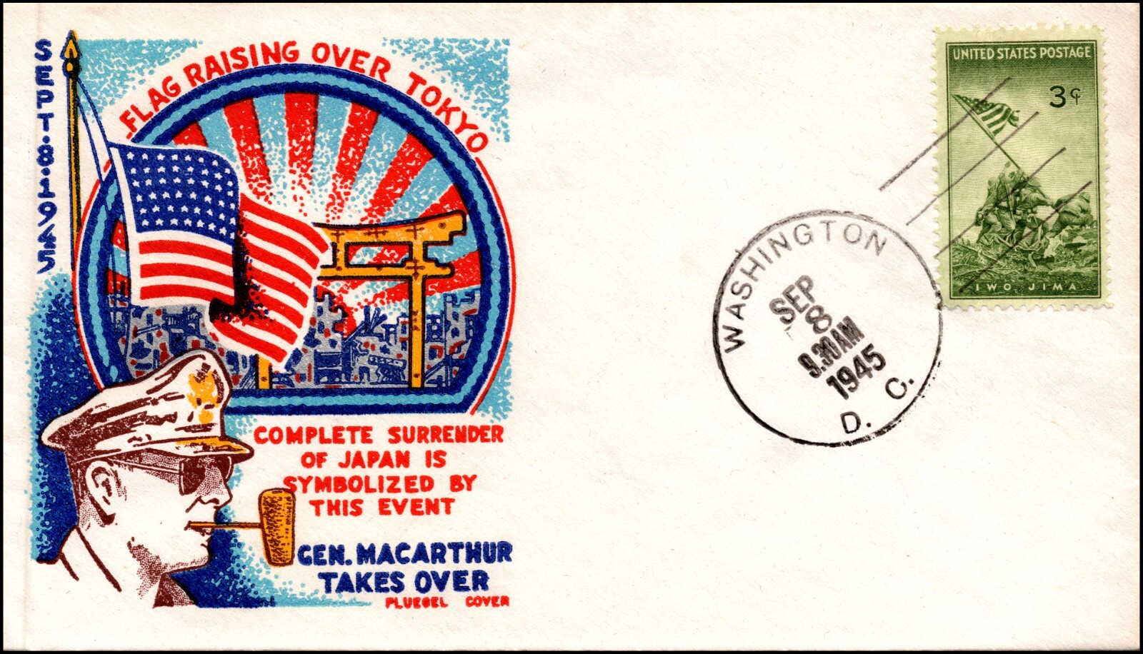 8 Sep 1945 Flag Raising Over Tokyo Staehle Cover - MacArthur