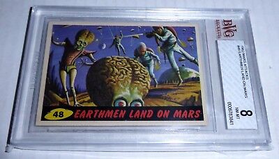 1962 Mars Attacks Earthmen Land On Mars Card #48 BVG 8 Like PSA BGS Alien Horror