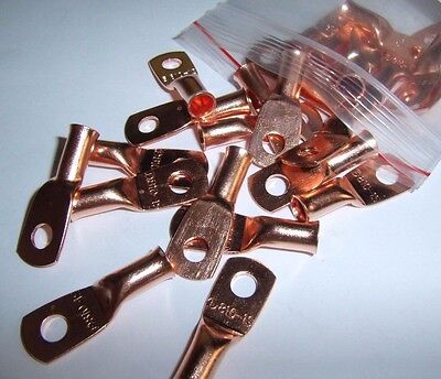 (4) Wire Ring Terminal Copper 8 AWG Gauge #10 Connectors Car Audio Terminals