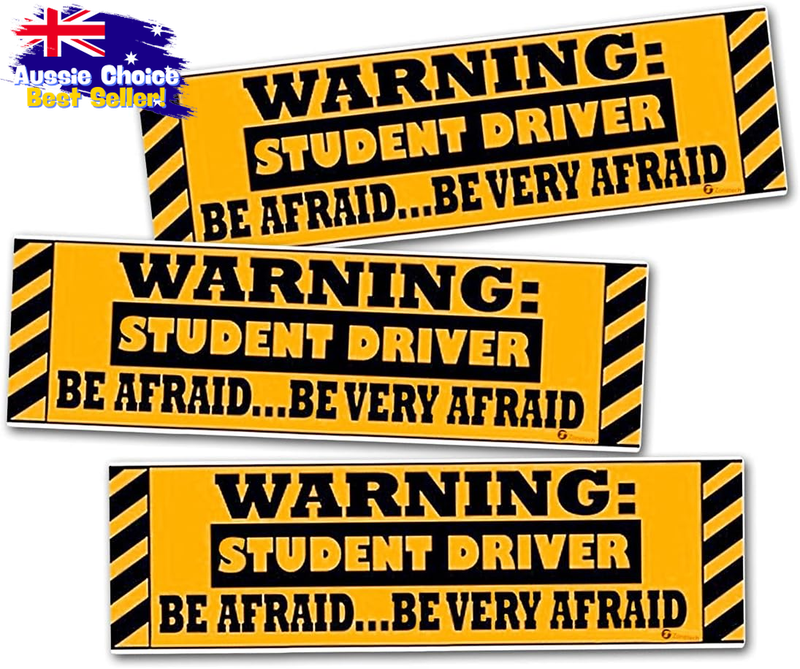 Funny 3 Pcs Magnetic Car Stickers - Student Driver Warning Signs