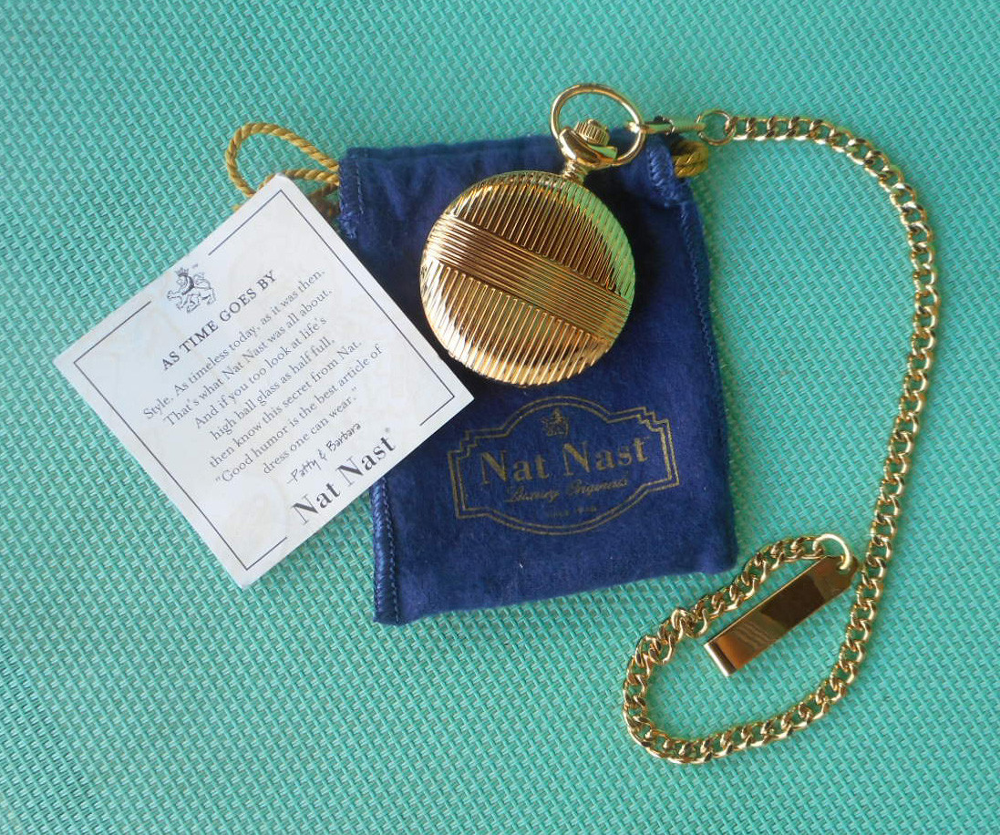 Nat Nast Novelty Pocket Watch, Promotional Item, Works, Gold Tone