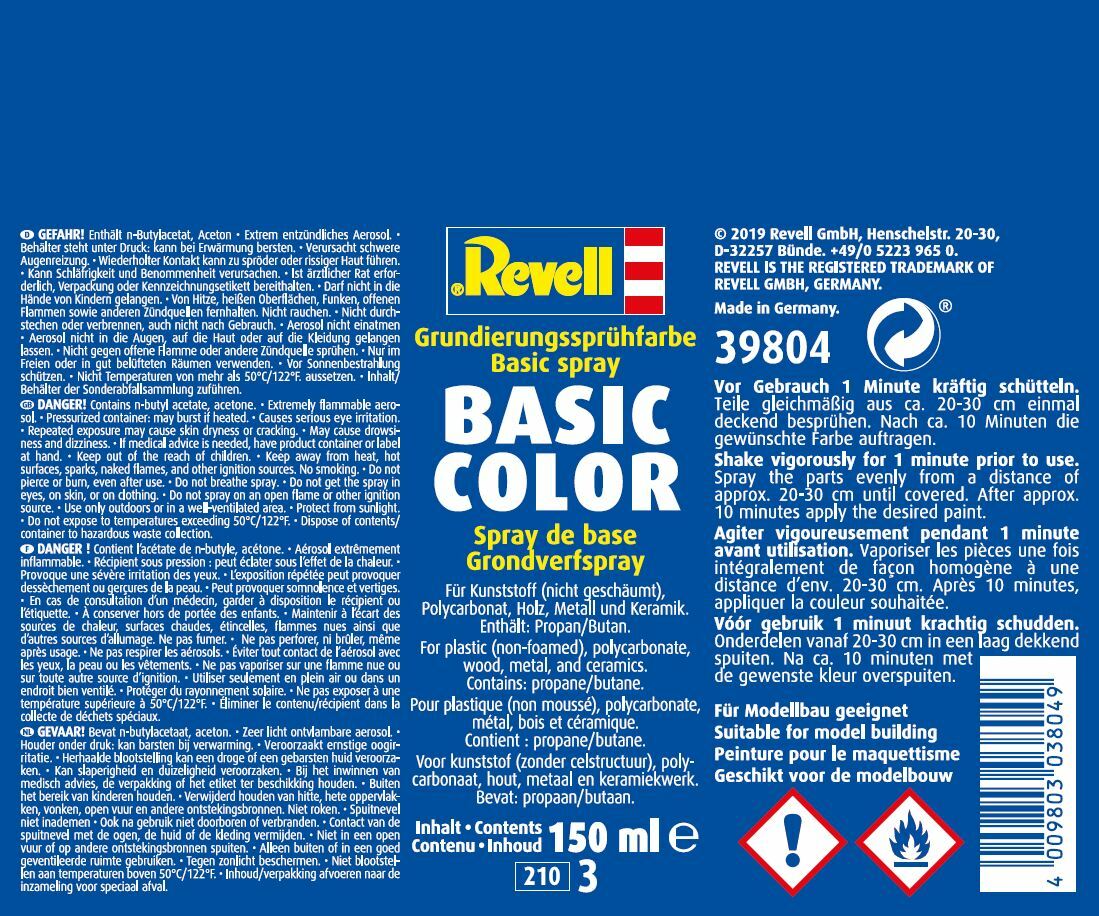 Revell 39804 Basic Color Grundierungsspray 150ml