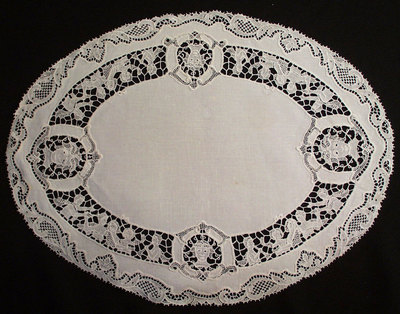 Antique Vintage Italian Placemats Coasters Figural Round and Oval Set Of 12