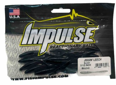 Impulse Reactionary Baits 12 Pack Large Jig Leech Jiggin  3 1/2  Black IBJL3-3