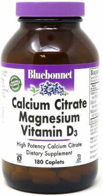 Bluebonnet Nutrition Calcium Citrate Magnesium Plus Vitamin D3 Caplets, Bone...