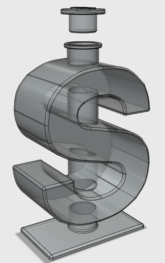 U.S. Design Patent - Bottle Shaped Like A Dollar Sign