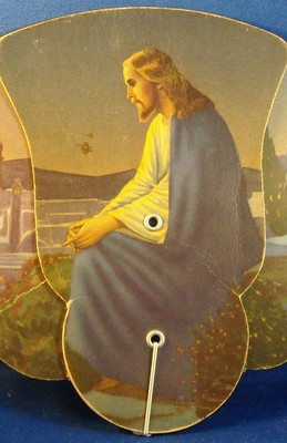 VTG COLLECTIBLE PAPER ADVERTISING TRI FOLD FAN RALEIGH-HARRISON FUNERAL HOME