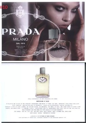 1 pc. of Perfume PRADA MILANO INFUSION D'IRIS Postcard (#10)