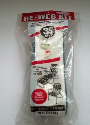 vintage re web kit 39 feet white with green trim will cover 1 chair wellington
