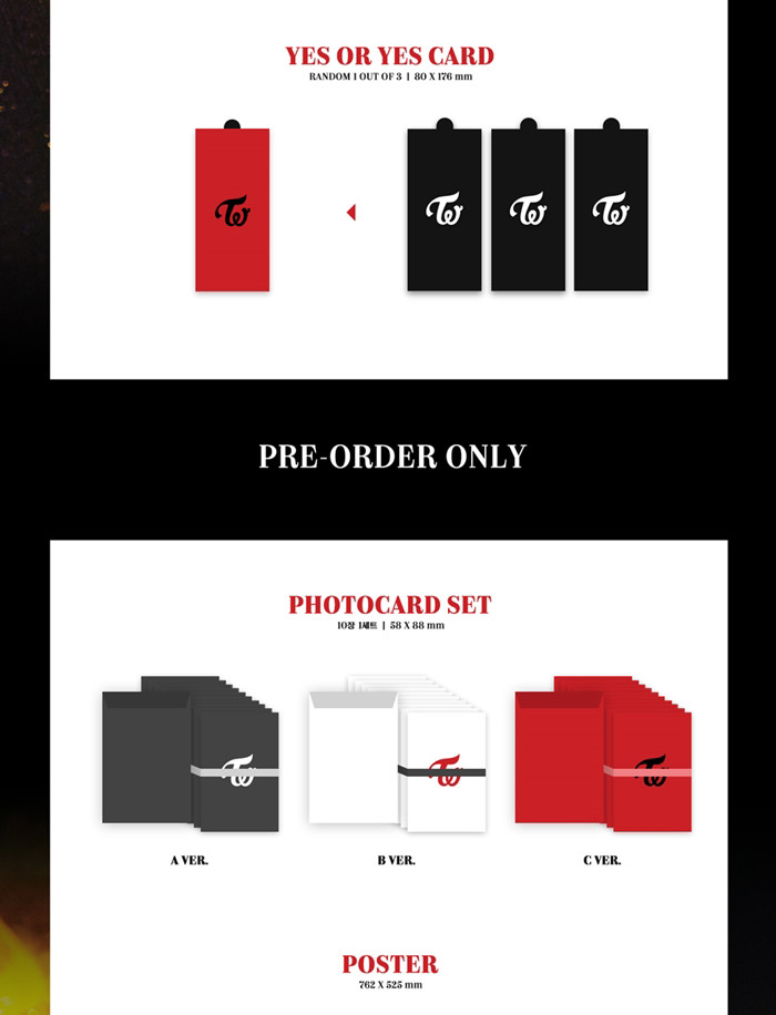 TWICE【 YESor YES】アルバム3点セット TWICE [YES or YES] Album 3 Ver SET 3CD+POSTER+3 Photo Book+