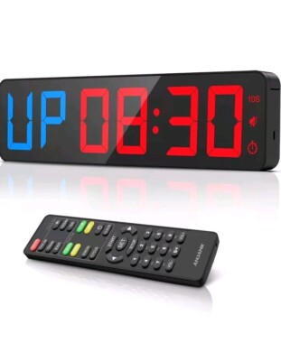 Gym Timer 15''Large LED Display Wall Clock | Gym Interval Workout | Count Down...