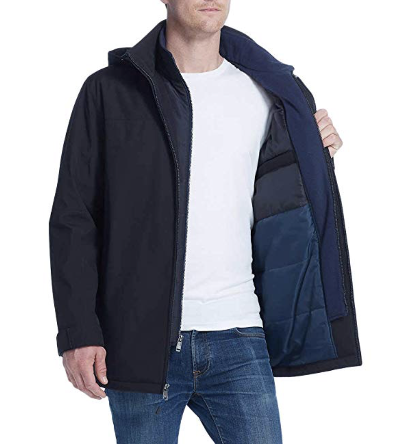 Weatherproof Men's Ultra Tech Men's Jacket Fleece Bib Removable Hood