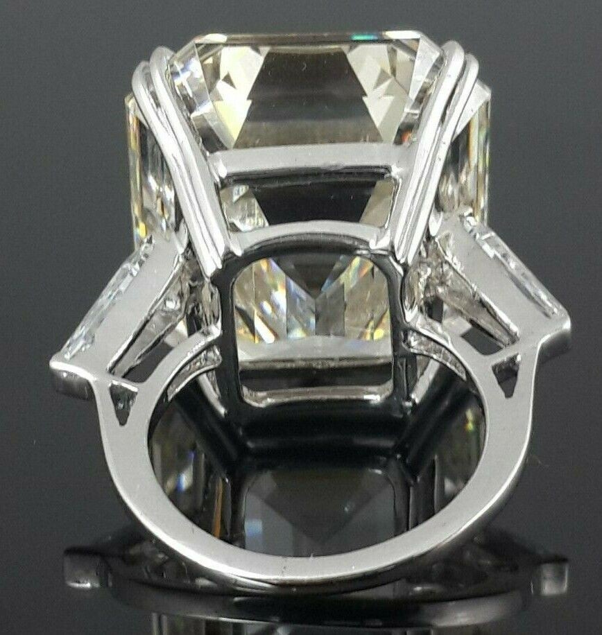 Pre-owned Silent_world 925 Sterling Silver Ring Cubic Zirconia Liz Taylor Inspired 35ct Mn Asscher