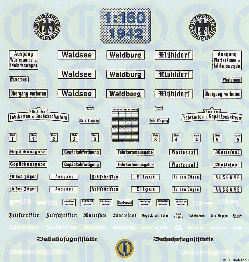 1942 - Decals Epoche II Beschilderungen 1:160