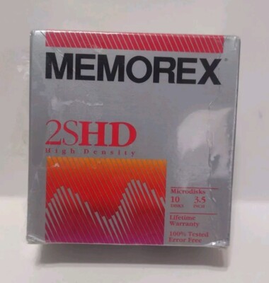 Memorex 10 Pack 3.5'' 2SHD Double Sided High Density Disks Factory Sealed