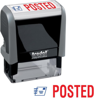 Posted Trodat Printy 4912 Self-Inking Two Color Stock Message Stamp