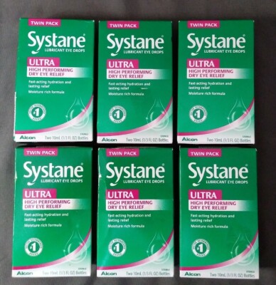 Lot of 6 ~ Systane ULTRA TWIN Packs ~ 6 New Twin Packs of 10ml Bottles, 12 Total