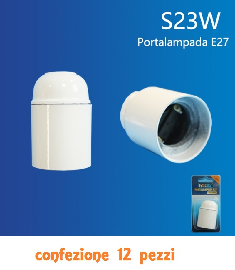 Set 12 Pezzi Portalampada Porta Lampadina E27 In Bachelite Bianco linq