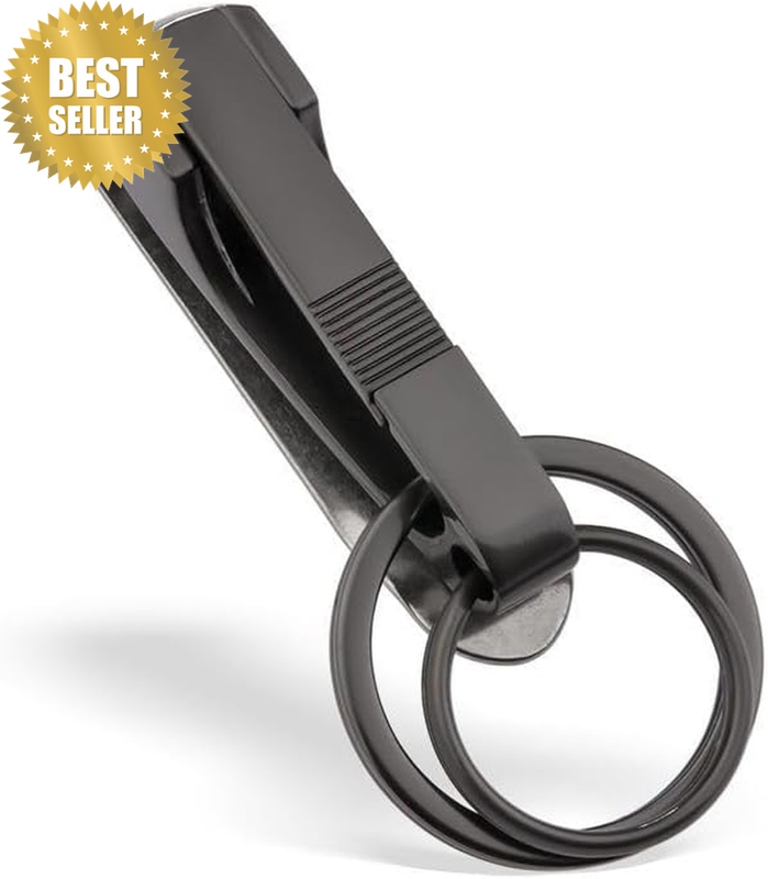 Keychain Clip, Stainless Steel Belt Clip Key Clip with Key Ring, Key Chain Clip