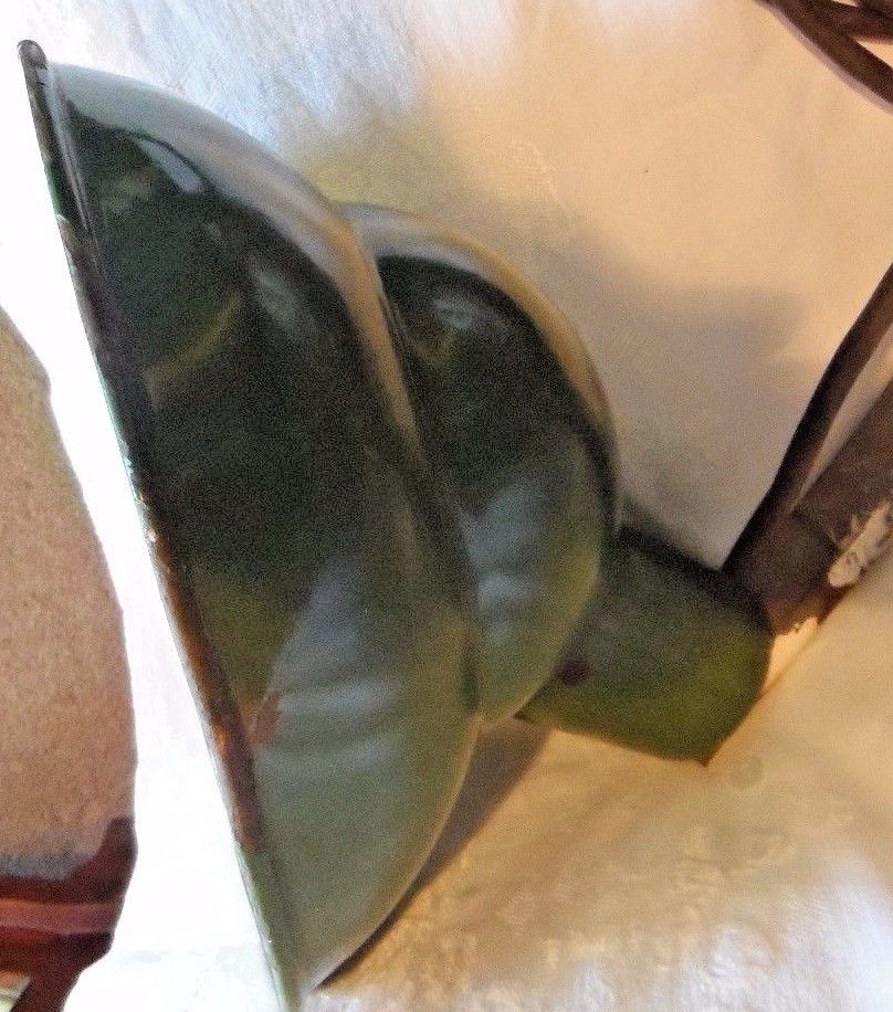 Vintage Green Metal Garage Barn Shop Outdoor House Light Fixture Patina retro