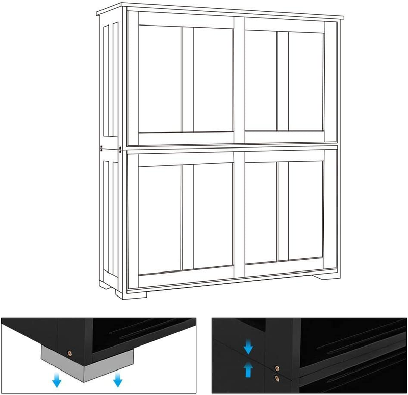 TV Stand, Wooden Storage Console Table with Sliding Door and Adjustable Shelf, F